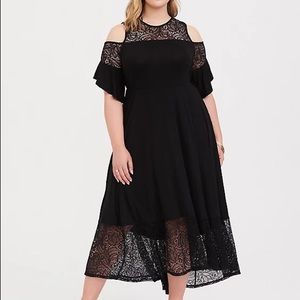 Torrid High Low Cold Shoulder Lace Dress